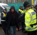 Salford Big Orange Bus Anti-Fracking Blockade 